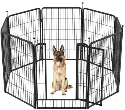 FXW Instant Hundeauslauf für Wohnmobil, Außen & Garten, 100cm, 8-teilig | Tragbar, Einfacher Aufbau, Robust, Flexible Formen, Für mittelgroße und große Hunde, Patentiert