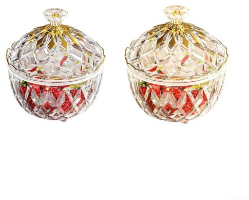 Tarro de cristal con tapa, recipiente decorativo de almacenamiento de aperitivos, tarro de boticario transparente para mostrador, tarro de vidrio pequeño para bolas de algodón, tazón de caramelo de