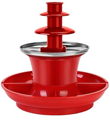 3 Layer Mini Chocolate Fountain with Fruits Nuts Treats Serving Tray Melting Machine for Weddings Birthday Parties Smoothly Melt