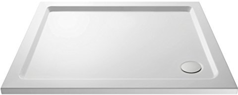 VeeBath Square Shower Tray 900x700mm Stone Resin Tray for Shower Enclosure Bathroom- White