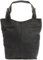 LECONI Henkeltasche Echt-Leder Vintage-Look Damentasche Handtasche für Damen Shopper für Freizeit, Büro oder Shopping Beuteltasche Frauen Ledertasche 34x35x10cm grau LE0033-wax