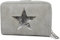 styleBREAKER Sac Portefeuille à étoile avec Aspect Paillette ou métallique, Fermeture éclair, Porte-Monnaie, Femme 02040076, Couleur:Gris Clair/Argent métallisé