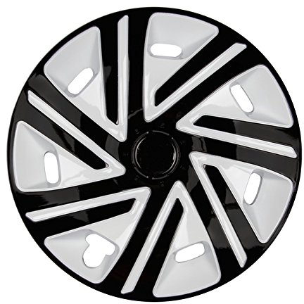 Premium Radkappen Radzierblenden Radblenden 'Modell: Cyrkon' 4er Set, Farbe: Schwarz-Weiß, Felgendurchmesser:14 Zoll