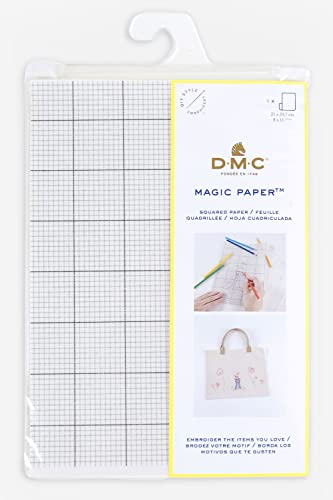 DMC FC0003 Feuille, Papier Soluble à l'eau, Blanc, 21 x 0,02 x 29,5 cm