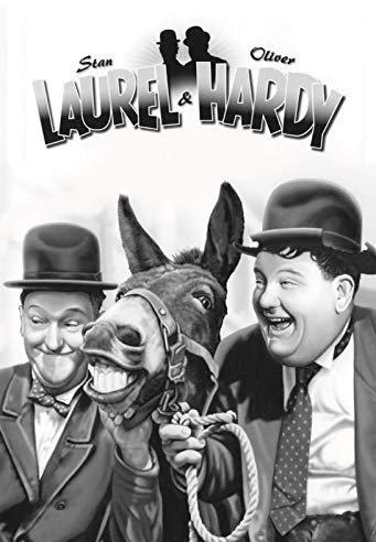 Blechschild 30 x 20 cm - Stan Laurel & Oliver Hardy mit Esel - Dick und Doof - Deko7