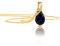 Orovi – Tropfen Halskette aus 9 Karat (375) Gelbgold mit Saphir (0.66 ct) – filigrane Gold Kette Damen mit blauem Edelstein Anhänger in Tropfenform – Goldkette allergenfrei & handgemacht (45 cm)