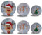 Bada Bing 6er Set Keksdose aus Metall mit Deckel - runde Plätzchendose Rudolph Rentier - Dekorative Kinder Weihnachtsplätzchen-Box für Kuchenaufbewahrung - Weihnachtsdose Vintage Design