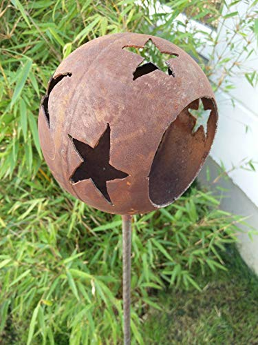 Zen Man Edelrost Gartenstecker Rost Kerzenständer aus Metall Gartenfigure Gartendeko Rost Handarbeit H 115 * 15 cm 101613
