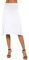 EXCHIC Damen Sommer Hohe Taille A-Linie Knielang Rock Elegant Elastisch Midi Yoga Röcke (M, Weiß)