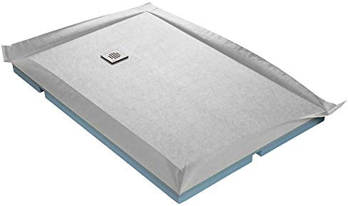 Receveur de douche à carreler compact + natte étanche + siphon ultra plat - 120 x 120 cm x 67 mm