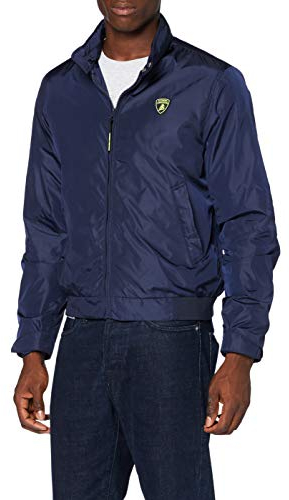 Automobili Lamborghini Spolverino Lamborghini con Cappuccio Giacca a Vento, Blue ACHELOUS, 50 Uomo