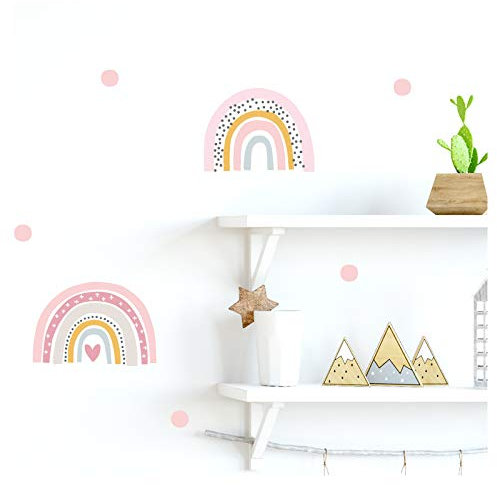 Little Deco Wandtattoo viele Regenbogen mit Punkten I 173 x 120 cm (BxH) I Wandaufkleber Sticker Mädchen Wandsticker Kinderzimmer Deko Aufkleber Baby DL485