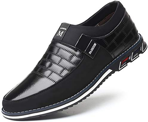 COSIDRAM Mens Casual Shoes Dress Sneakers Slip on Lightweight Black 7