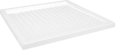 vidaXL Receveur de Douche avec Picots Bac de Douche Base de Douche Salle de Bain Maison Intérieur Anti-Rouille Anti-humidité Blanc 90x90x4 cm ABS