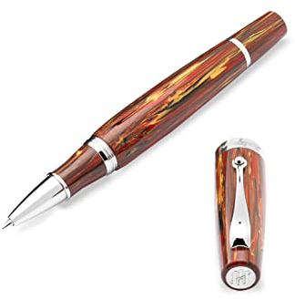 Montegrappa Mia Tintenroller aus Edelstahl und Montegrappite-Harz in der Farbe Flaming Heart, Länge: 14cm, ISMIARI6