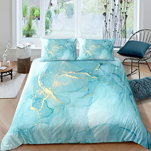 RFFLUX 3D marmor Mehrfarbig Muster Bettwäsche Set 135x200 cm 2teilig mit Reißverschluss Weiche und Angenehme Schlafkomfort Microfaser Bettbezug Kinderbettwäsche mit Kissenbezug 80x80 cm