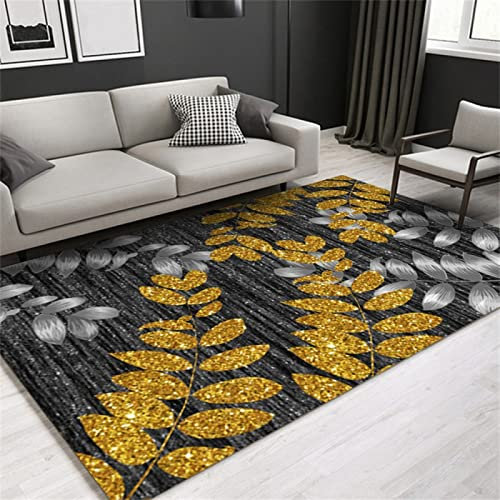 Kunsen carpets for living room sale Modern Minimalist Chinese Style Feather Living Room Guest Room Carpet out door rug grey gold 5ft 11''X9ft 2'' mats and rugs Cheap carpet180X280CM