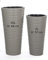 MELTOM Lot de 2 pots de fleurs à effet 3D ondulé slim rond avec insert gris XL + XXL
