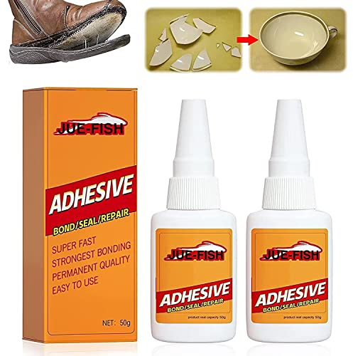2 Pack Universal Super Glue,Super Glue All Purpose,Welding High-Strength Oily Glue,Mighty Waterproof Instant Universal Super Glue Strong Plastic Glue for for Plastic,Leather,Ceramics,Etc(50g*2) (#1)