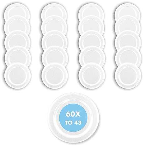 60 Stück Ersatzdeckel TO 43 I Mehrfarbige Twist-Off-Deckel 43 mm I für Gläser zur Aufbewahrung von Bevorratung,Deckel für Einmachgläser. Marmeladegläser, Honiggläser, Feinkostgläser