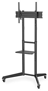 DIGITUS TV-Wagen mit Ablage - für 37-70 Zoll Fernseher - 50kg Traglast - VESA 100x100 bis 600x400 - integriertes Kabelmanagement - höhenverstellbar - Schwenk- und neigbar - schwarz