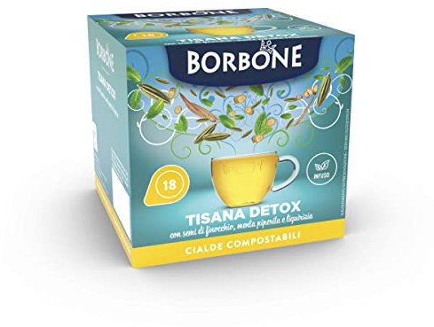 Caffè Borbone Tisane Détox - 72 dosettes 4 paquets de 18 dosettes - Système ESE