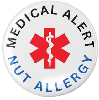 Nut Allergy Medical Alert Logo Badge 1in 25mm