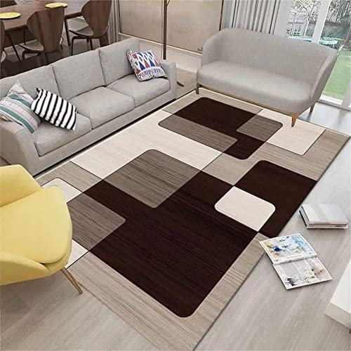 RUGMRZ Teppich Schreibtischstuhl Einfacher moderner Druck des Wohnzimmersofas Teppich Garten Outdoor braun Teppich modern Teppich Wohnzimmer Teppich schreibtischstuhl Landhaus deko200x250CM