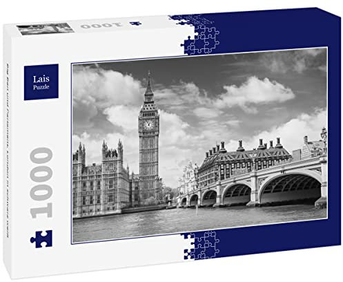 Lais Puzzle Big Ben und Parlament, London in schwarz weiß 1000 Teile