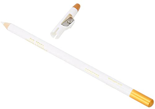 Lápiz de barba profesional para hombres, lápiz de barba con sacapuntas, herramienta de modelado de lápiz de barba para peinar y bordes, White