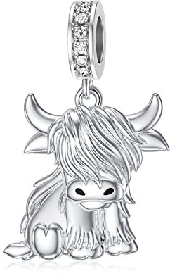 PROESS Highland Cow Charms für Armbänder Hochlandkuh Bead Hochlandkuh Halskette Armband Kuh Schmuck Geschenke für Damen Mädchen Frauen Kuhliebhaber
