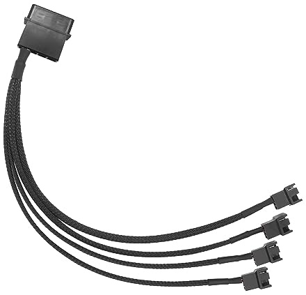 Gavemi Molex a adaptador de ventilador de 4 pines para carcasa de PC de 3 pines y 4 pines de 12 V, ventiladores de refrigeración Molex a cable de alimentación divisor de ventilador, 13 pulgadas
