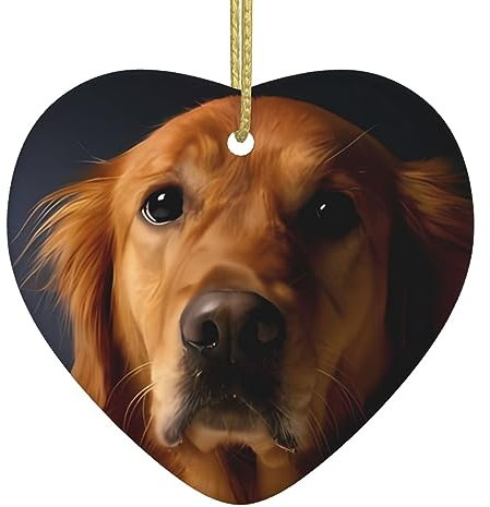 Golden Retriever Druck Personalisierte Weihnachtskugel, Keramik Weihnachten Hängende Ornament, Weihnachtsbaum Dekoration Für Freund Freundin Frau Xmas Geschenke