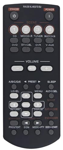 RAV28 WJ40970EU Fernbedienung Ersatz für Yamaha AV Receiver RX-V361 RX-V365 HTR-6030 HTIB-680 RX-V463 YHT-797 RX-V365BL RX-V363 HTR-6130 RAV250 RXV33 61 RXVR 365 HTR6030 HTIB680 RAV34 WN46680EU