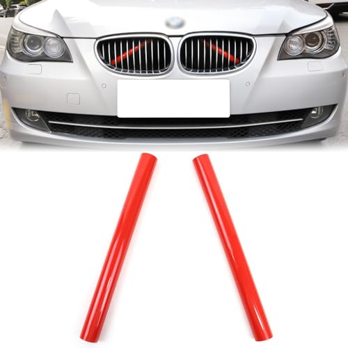 F10 Kühlergrill Streifen Ersatzverkleidung, für BMW F10 F11 F18 F45 F46 F06 F12 F13 F01 F02 F48 F39, V-Brace Umhüllung, Grillstreifen, Frontgrill Verkleidung (Rot-Sport)