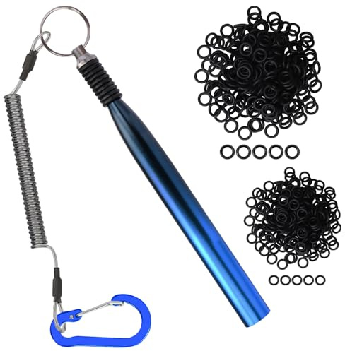 Truscend Gradient Fishing Wacky Rig Tool with Silicone O Rings 210Pcs for 3-4 and 5-7 Fishing Worm Lures, Ultra-Smooth Downriggers Tube for Easy Installation and Great Protection of Stick Bait N1