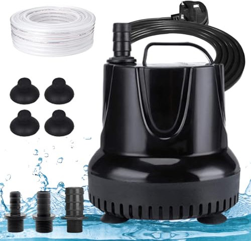 Submersible Water Pump, 40W 2500L/H Aquarium Water Pump with 5.9Ft Power Cord, Ultra-Quiet Pond Pump Underwater for Aquarium, Fish Tank, Pond, Hydroponics