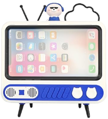 CENMOO TV Style Phone Holder, Vintage TV Style Bracket Decorative Holder, Phone Screen Bracket for Bedside Table, Study Table, Coffee Table, Dining Table, Computer Desk