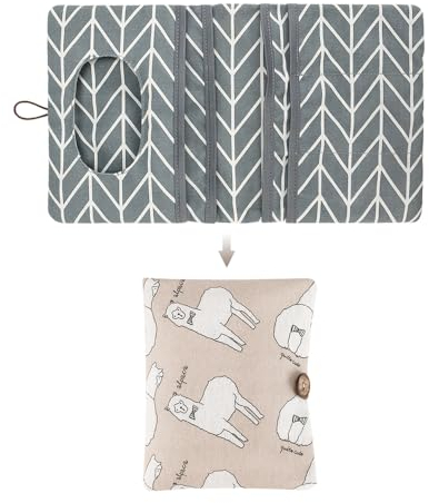 HIOQFR Windeltasche Organizer Baby Windeltasche für Unterwegs Kleine Wickeltasche mit Wickelunterlage Diaper Bag Wickeltasche Organizer Windeletui Changing Pouch Tasche für Windeln Feuchttücher-Alpaka