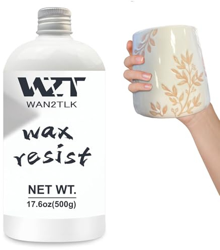 500g Wax Resist for Pottery Glaze, Tracing Patterns on Pottery with Wax Resist, After Firing at High Temperatures, The Wax Seal Will Melt Away to Reveal a Pattern in The Original Color of The Pottery | Wax Resist, Repels Glaze Perfectly, Burns off Fully in Firing, Reveals Natural Clay Patterns, Protects Pot Bottoms