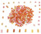 Glasmosaikfliesen, 4 Formen, quadratisch, Diamant, Dreieck, Rechteck, 270 Stück, Buntglas-Mosaikstücke für handgefertigte Kunst, Handwerk und Heimdekoration (irisierendes Orange)