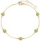 FANCIME Solide 14 Karat 585 Gelb Gold Armband mit Natürlichem Peridot für Damen Mädchen - Armbandlänge: 17 + 3 cm