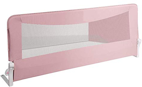 Sicherheitszaun für Kleinkinderbetten, Baby-Schutzzaun gegen Fallen, universelle Faltbare Trennwand, Pink, 1,5 m