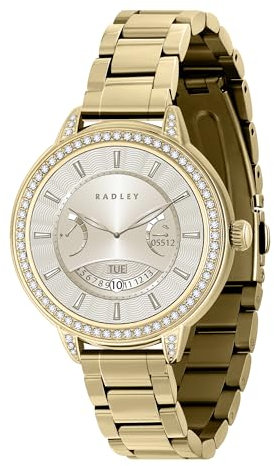RADLEY Smart Series 33 Amoled HD Smart Watch for Women with 100+ Sports Modes, Heart Rate, Step Counter, IP68, Fitness Tracker, Sleep Monitor and Stainless Steel Gold Plated Strap for IOS Android
