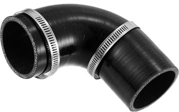 Motoforti 57mm 2.25 ID 90 Degree Silicone Reducer Hose Coupler Tube Set Black Long-lasting