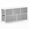 Xbro Kommode, Kommodenschrank mit 5 Schubladen aus Stoff, Kommode Schlafzimmer, Kommode mit Holzplatte und Metallrahmen für Schlafzimmer, Wohnzimmer, Flur (Grau)