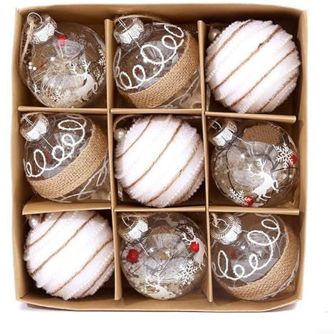 Erwecken Sie Festlichkeit mit einer schönen Sammlung von neun Weihnachtskugeln mit jeweils acht cm (Stil 1)