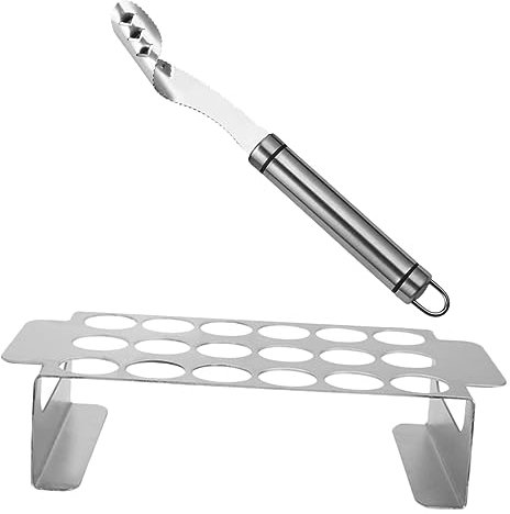 Cabilock Edelstahl-grillrost Mit Pfefferentkerner Für Barbecue Paprika-grillhalter Zum Garen Im Freien Praktisches Grillzubehör Für Jalapeños Und Hähnchenschenkel