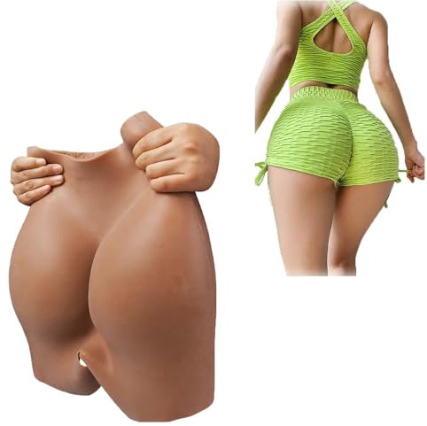 SoTUCR Vollsilikon-Big-Po-HöSchen, Das Die HüFte Im Offenen Schritt Versteckt, Boxershorts, Realistische Shaper-Kontrollshorts füR Crossdresser,Color 1,Buttocks+3.5cm