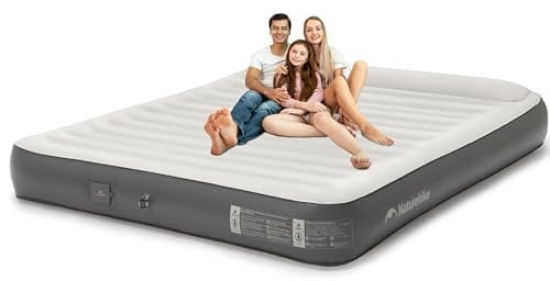 Naturehike Aufblasbare Luftmatratze für 3 Personen, 200x180x25 cm, 450 kg MAX, Wiederaufladbare Elektrische Luftpumpe, Gästebett für Camping und Heim